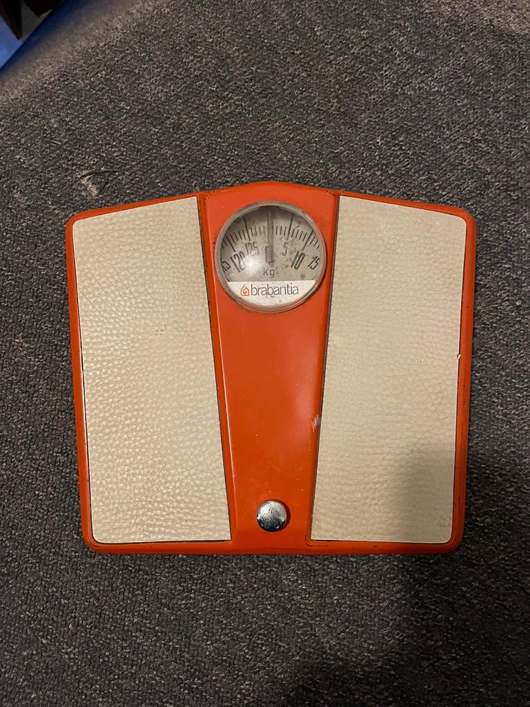 Vintage Brabantia weegschaal oranje, Ophalen of Verzenden, Gebruikt