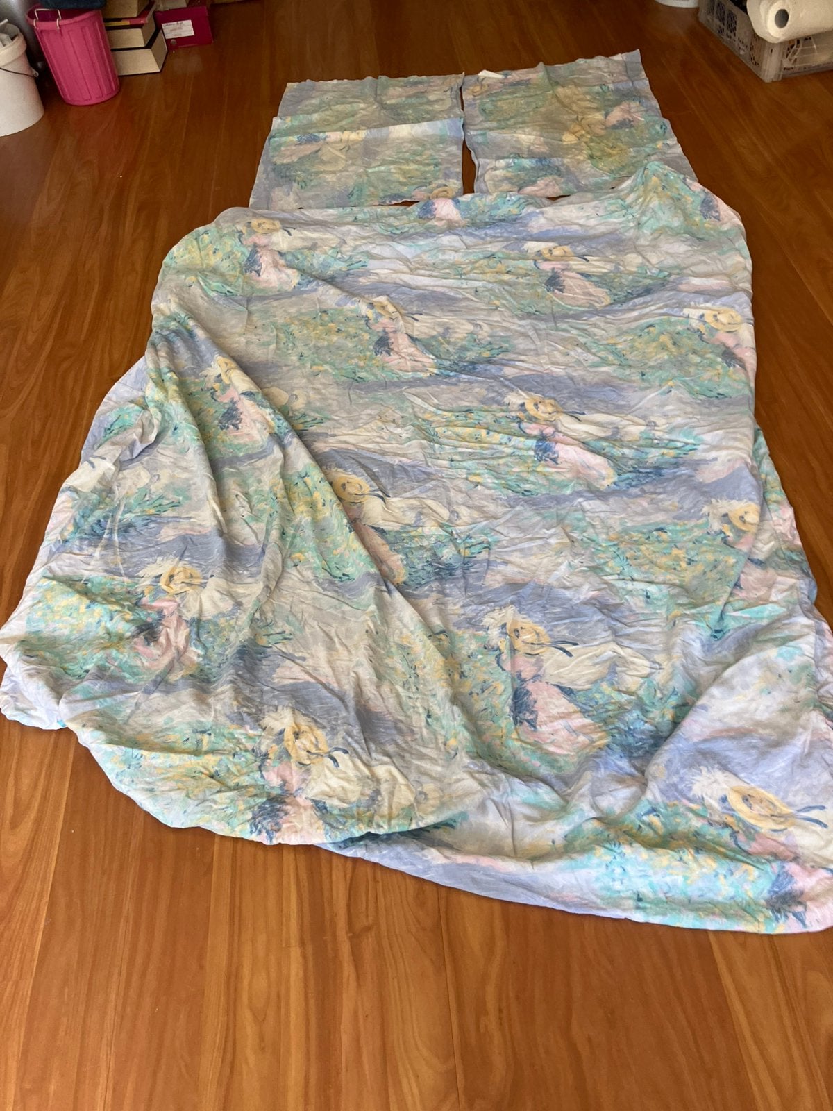 Hoeslaken met 2 kussenslopen, 143x178cm), Ophalen of Verzenden, Gebruikt, Tweepersoons, Hoeslaken of Sloop