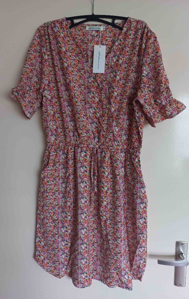 Nieuwe jurk tuniek Azzurro met V-hals, Azzurro, Maat 42/44 (L), Oranje, Ophalen of Verzenden