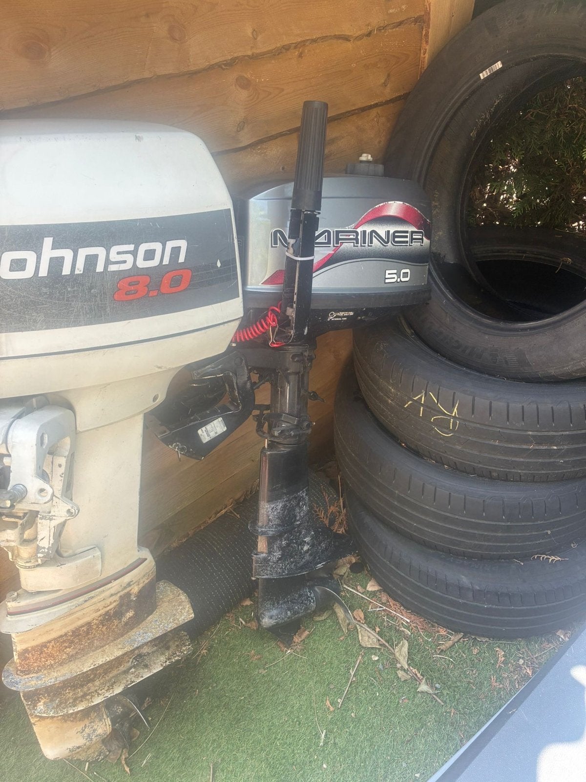 Johnson 8.0 en Mariner 5.0 Buitenboordmotoren, Ophalen, Gebruikt, 5 tot 10 pk, Buitenboordmotor