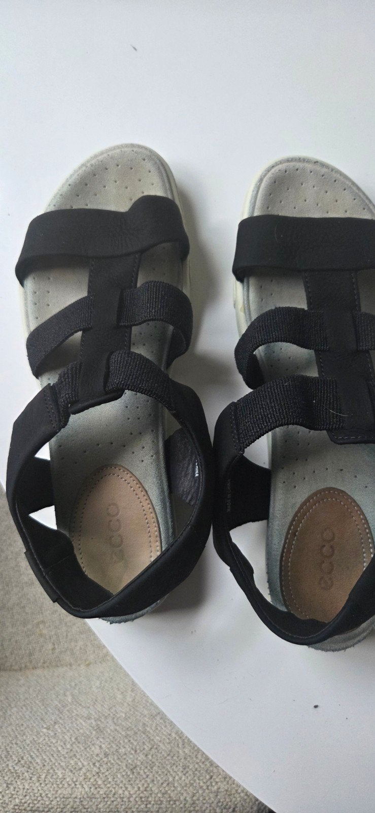ECCO Zwarte Sandalen Maat 38 - Comfortabel en Stijlvol, Zwart, ECCO, Gedragen, Sandalen of Muiltjes