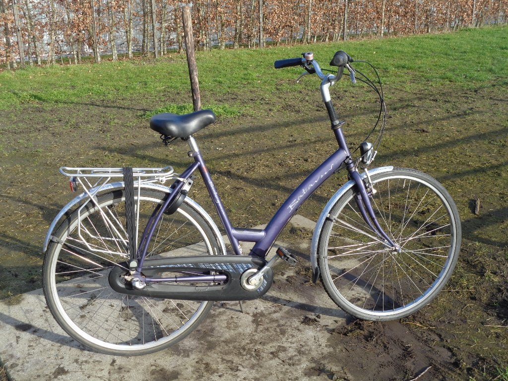 Batavus Bologna dames stadsfiets -3 versn./57 frame/28 inch-, Ophalen, Gebruikt, Versnellingen, Batavus