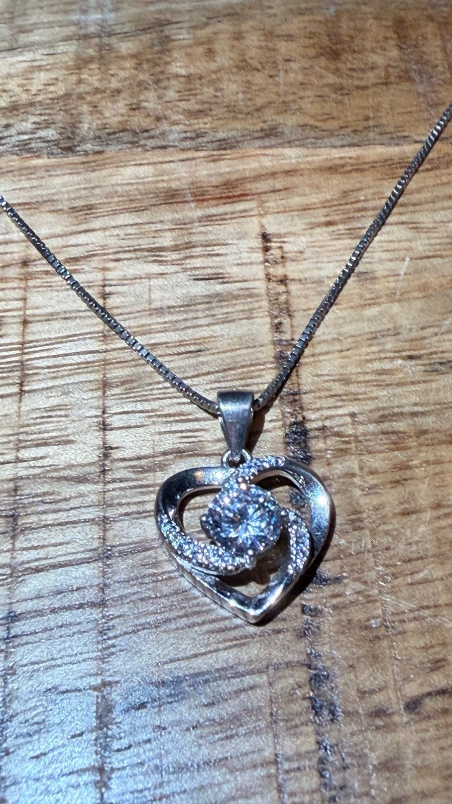Pandora ketting met hart hanger en kristallen, Ophalen of Verzenden, Nieuw, Zilver, Met hanger