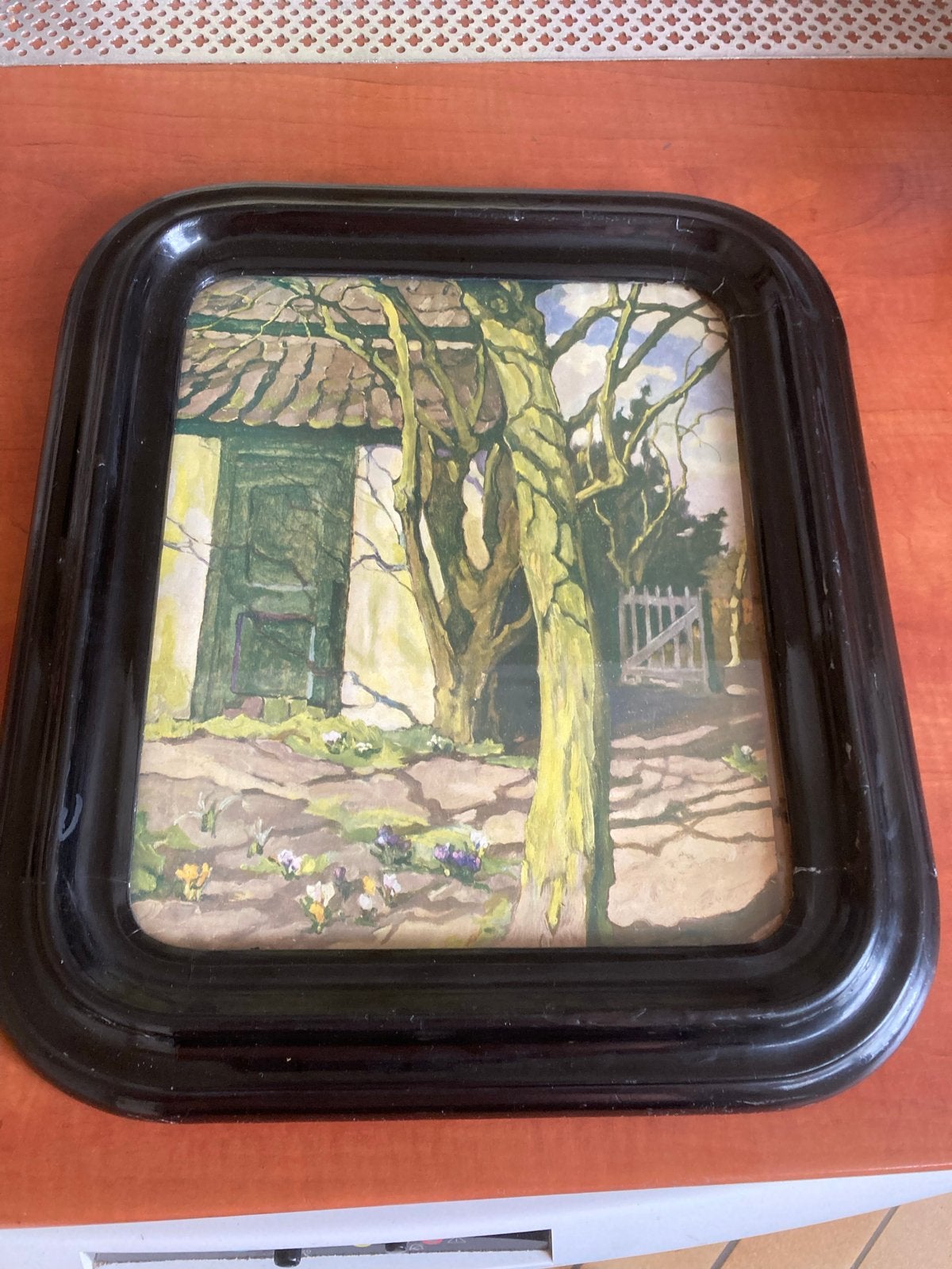 Antieke Biedermeier Lijst - 40 x 35 cm, Ophalen, Gebruikt, Schilderijlijst, Zwart