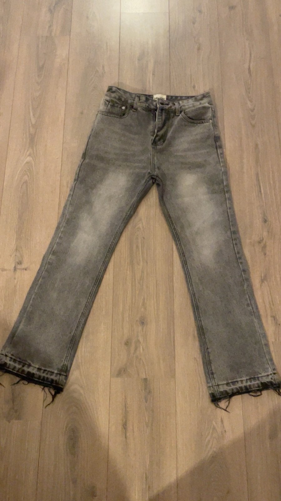 Grijze stoere Azar flare jeans - XS - Zo goed als nieuw, Kleding | Heren, Ophalen, Zo goed als nieuw, Grijs