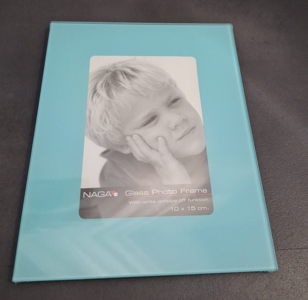 Fotolijst blauw (glas, nieuw in verpakking), Blauw, Nieuw, Ophalen of Verzenden, Glas