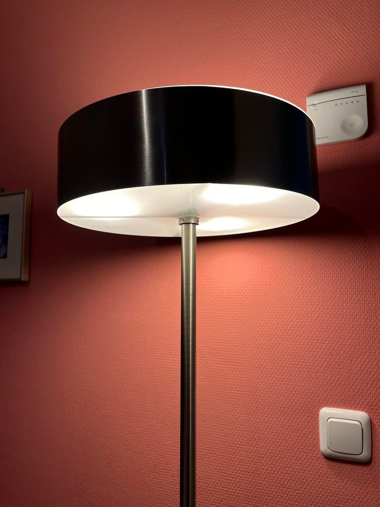 Metalen zilveren staande lamp, Ophalen, Zo goed als nieuw, Metaal, 150 tot 200 cm