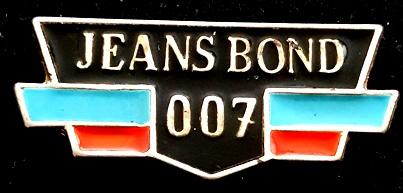 Jeans Bond 007 pin- grote maat, Verzenden, Nieuw, Transport, Speldje of Pin