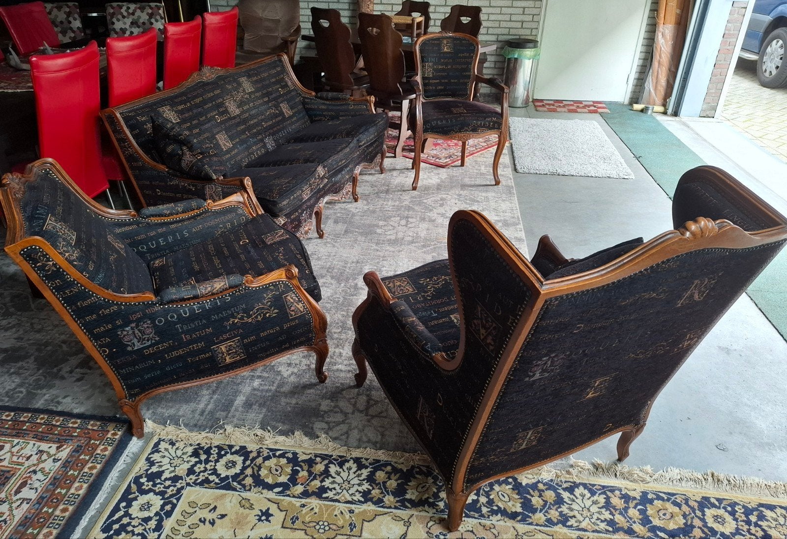 Uniek complete zithoek Lodewijk Barok stijl Izgst! Zie omsch, Ophalen, Gebruikt, Hout, Lodewijk Barok