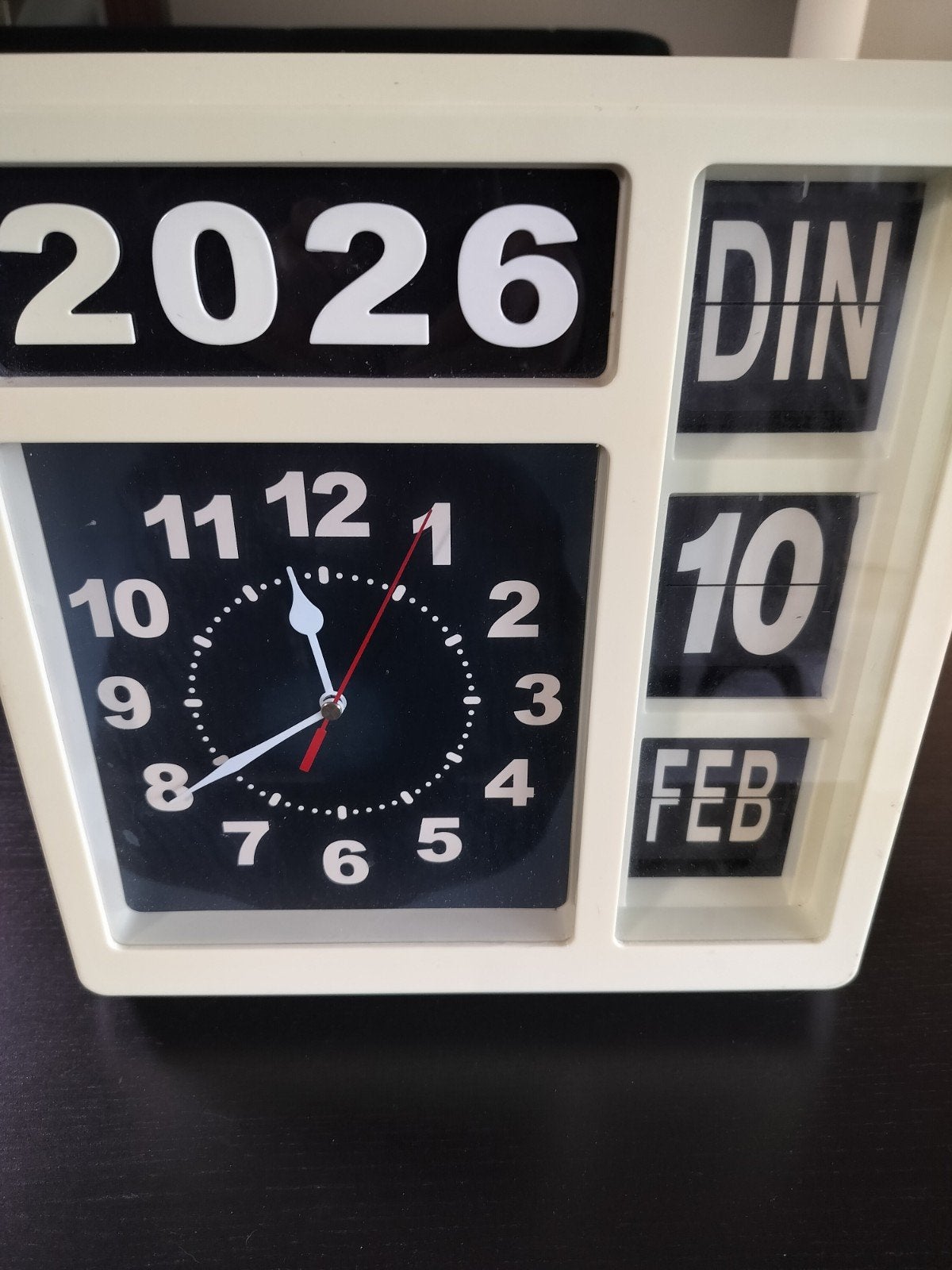 Dementieklok Alecto ACK-70 Jumbo Analoge Klok met Kalender, Ophalen, Analoog, Zo goed als nieuw, Tafelklok