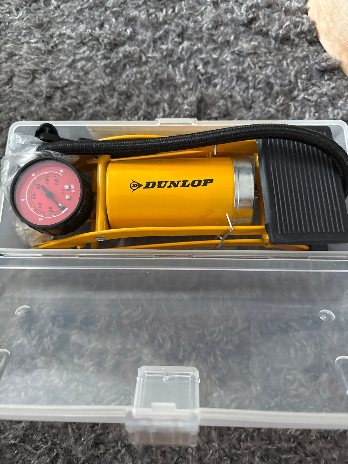 Dunlop voetpomp met drukmeter, Ophalen, Drukmeter, Zo goed als nieuw