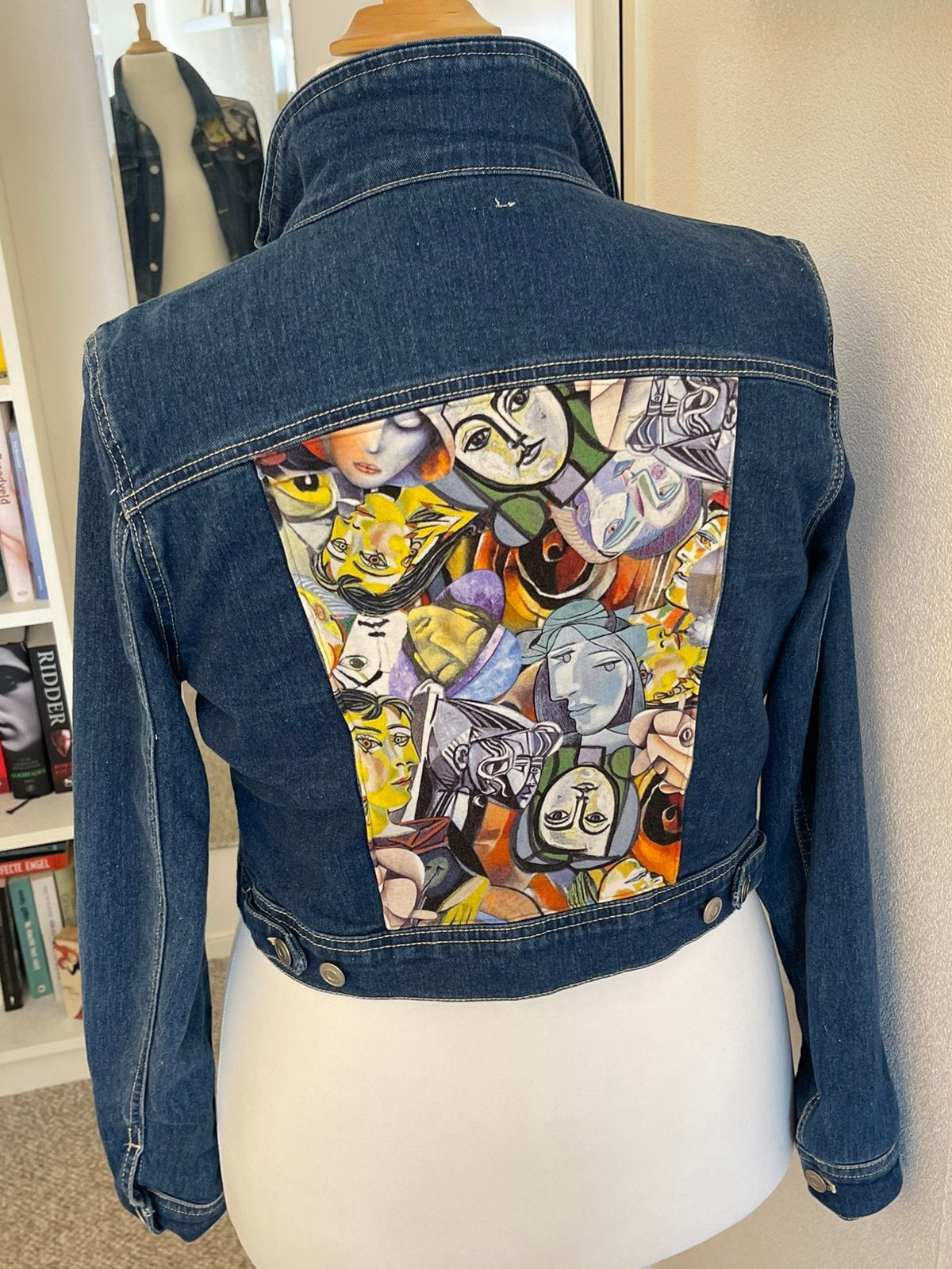 Peet: gepimt spijkerjack met Picasso tricot maat 40, Kleding | Dames, Jassen | Zomer, Ophalen of Verzenden, Zo goed als nieuw