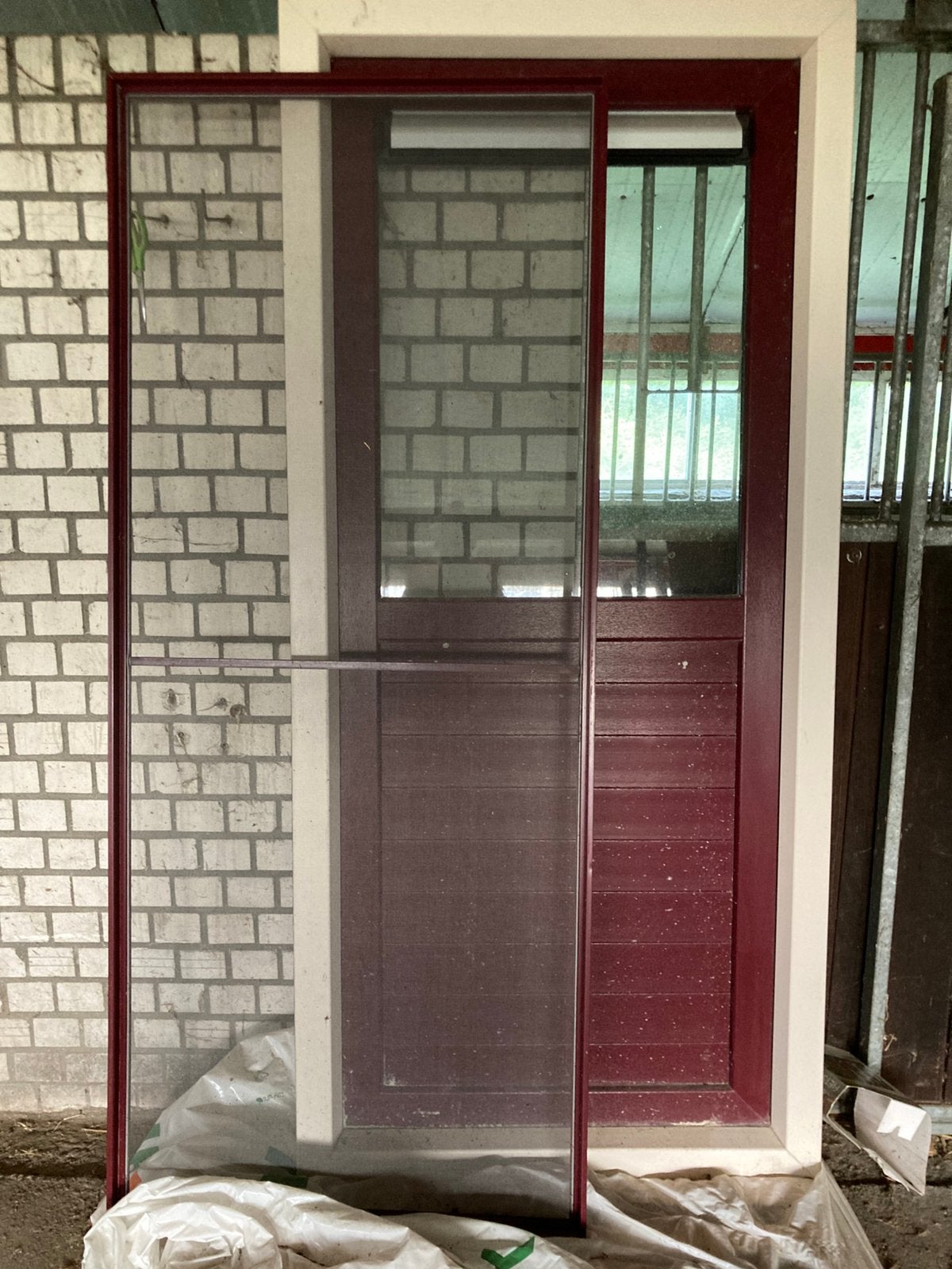 Deur + hor kunststof, Raamkozijn, Nieuw, Hout, Ophalen