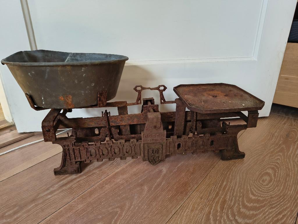 Prachtige antieke Ges G platform weegschaal, kruidenier., Antiek en Kunst, Ophalen of Verzenden
