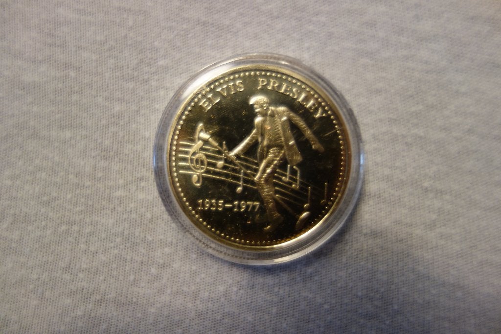 Herdenkingsmunt Elvis Presley Gold- Silver, Ophalen of Verzenden, Zo goed als nieuw, Overige typen