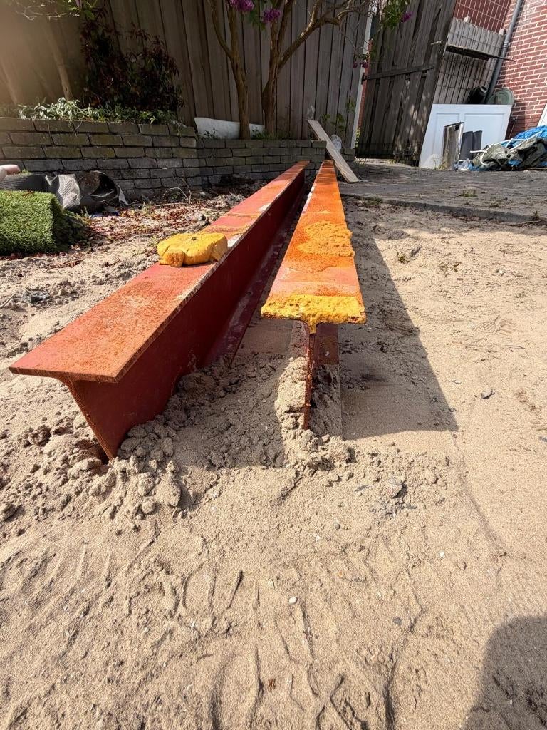 2x stalen H-balk / I-profiel / constructiebalk., Doe-het-zelf en Verbouw, Metalen, Ophalen, Gebruikt, IJzer