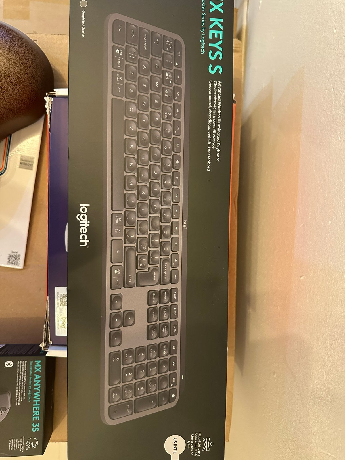 Logitech MX Keys S (US Int layout) – Zo goed als nieuw!, Ophalen, Draadloze ontvanger, Nieuw, Draadloos