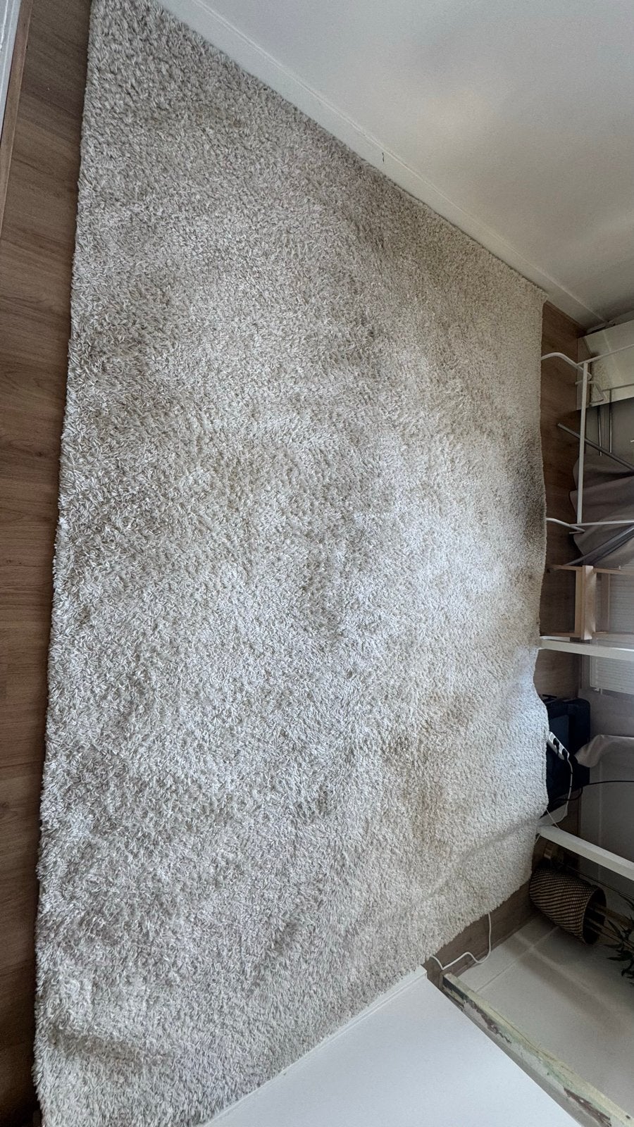 Groot hoogpolig kleed 340x240 cm - Opknapper, Ophalen, Gebruikt, Beige, 200 cm of meer