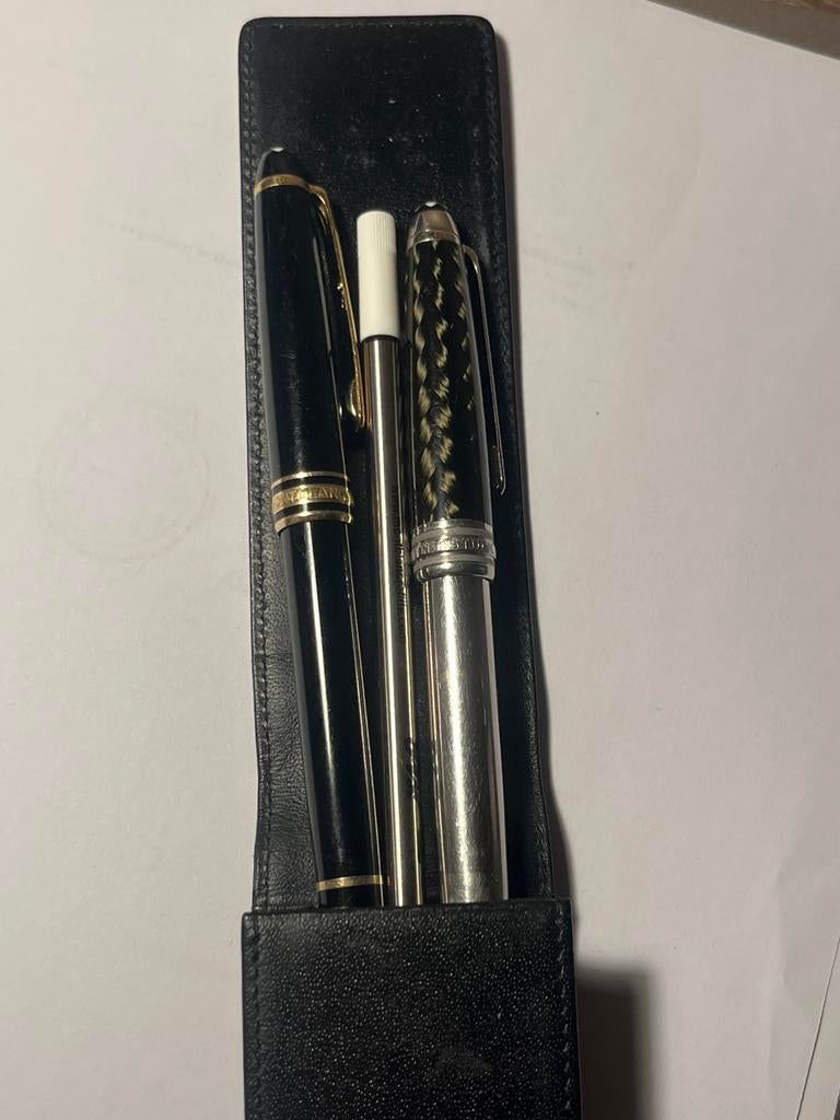 Montblanc Meisterstück rollerball pennen set+refil en etui, Verzamelen, Pennenverzamelingen, Met doosje, Ophalen of Verzenden