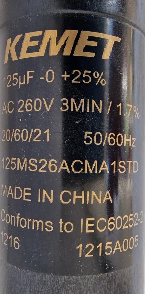 Kemet Condensator 125µF 260V AC, Ophalen, Gebruikt