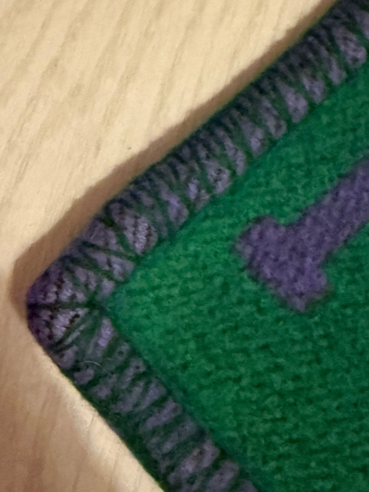 Foto 4 van Hermès Paris vintage plaid/deken – groen & paars