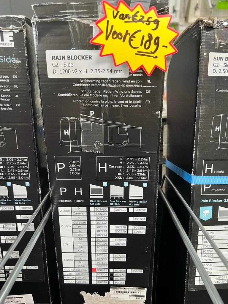 Thule Rain Blocker G2 Side D. 1200 v2 x H. 2.35-2.54 mtr., Ophalen, Nieuw