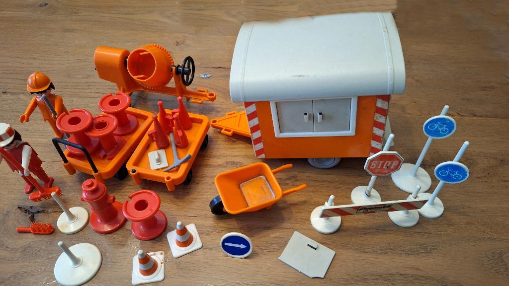 Playmobil Werk in uitvoering werken aan de weg jaren 70!, Ophalen of Verzenden, Gebruikt