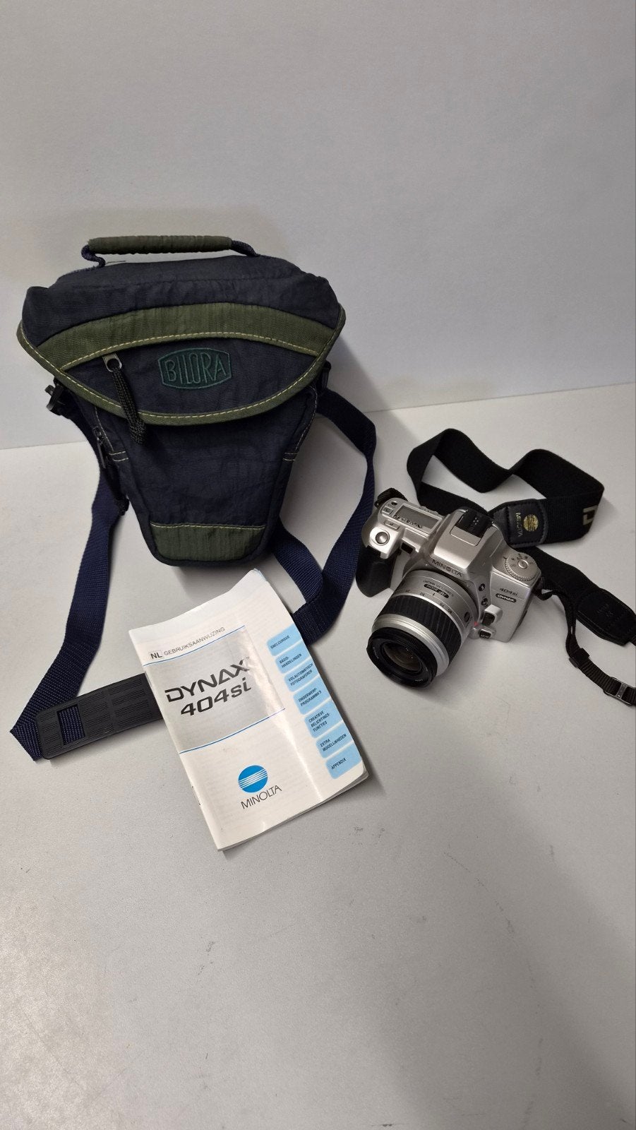 Minolta Dynax 404si Spiegelreflexcamera met Tas, Ophalen, Gebruikt, Spiegelreflex, Minolta