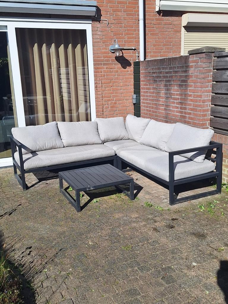 Wakefield tuinset incl. tafel - 2.25m x 2.25m, Ophalen, 5 zitplaatsen, Gebruikt, Aluminium