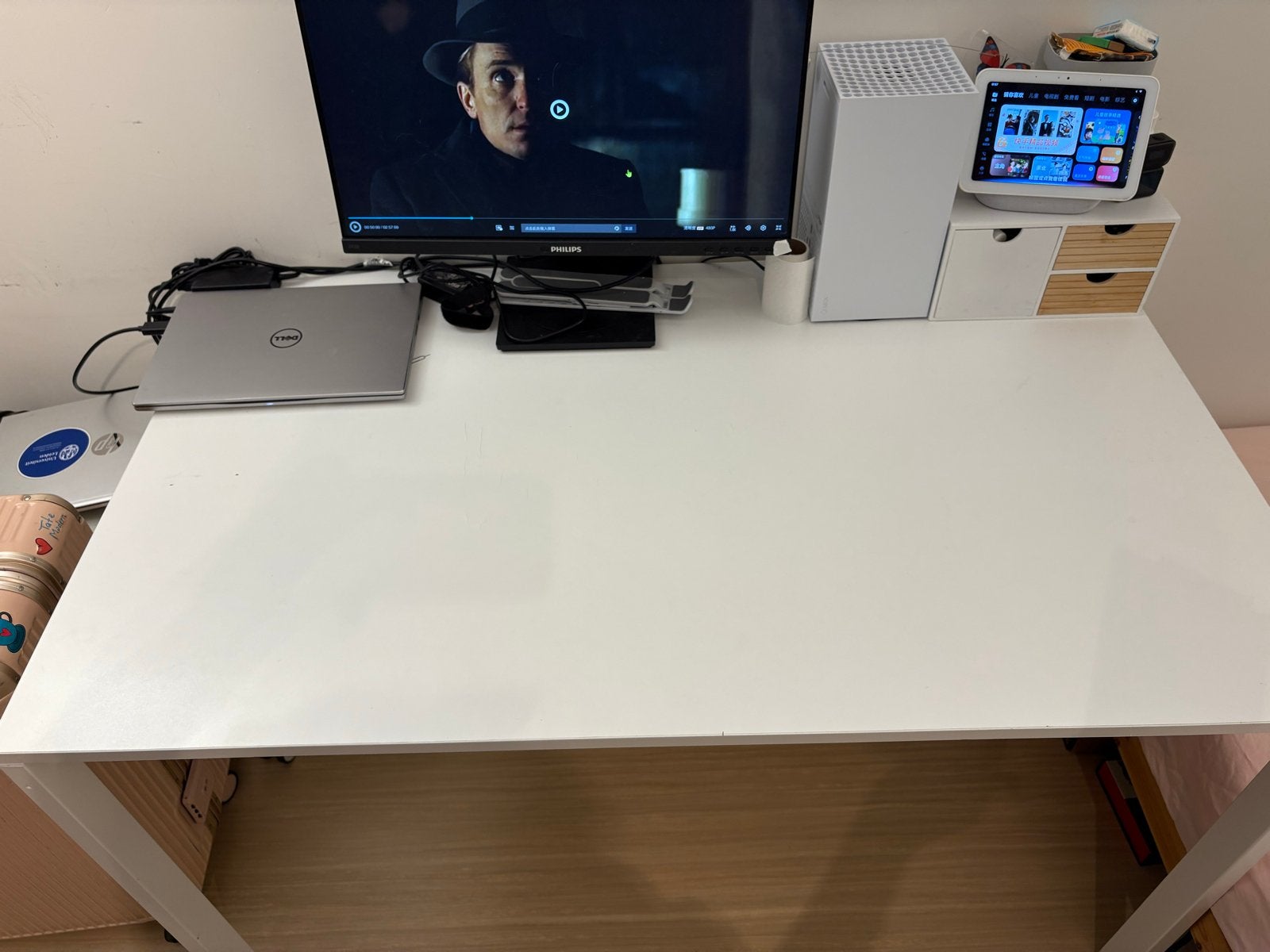 IKEA bureau wit - Ideaal voor thuiswerken of studeren, Ophalen, Gebruikt, Spaanplaat of MDF, IKEA