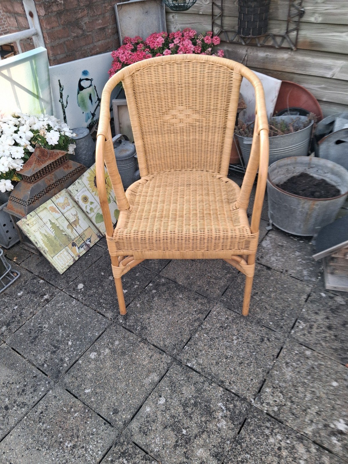 rotan stoel, Tuin en Terras, Tuinstoelen, Ophalen, Zo goed als nieuw, Rotan