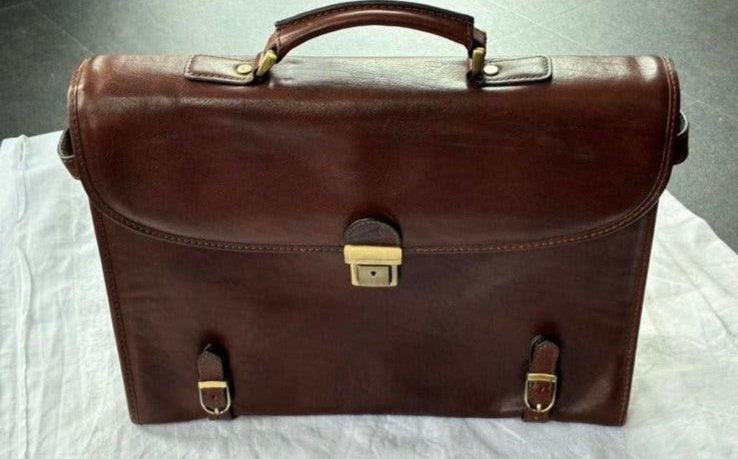 Lederen aktetas laptoptas (Cristina Rui Italy), Ophalen of Verzenden, Nieuw, Aktetas