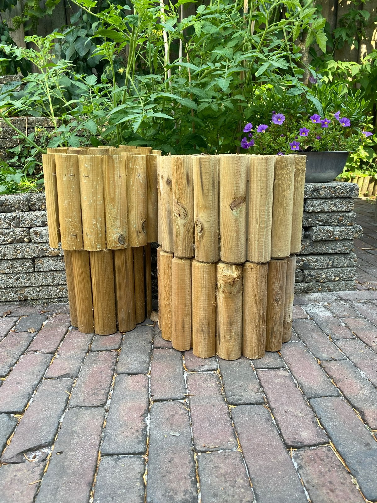 Houten rolborder voor tuin of perk, Ophalen, Gebruikt, 25 tot 50 cm, Border