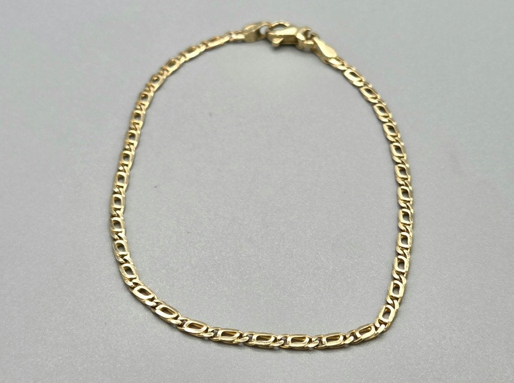Vintage gouden valkenoog schakel armband. 2026/582, ., Ophalen of Verzenden, Zo goed als nieuw, .
