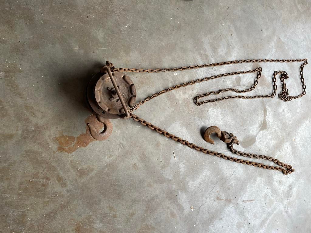 Robuuste handtakel / katrol met ketting, Ophalen of Verzenden, Gebruikt, Handmatig