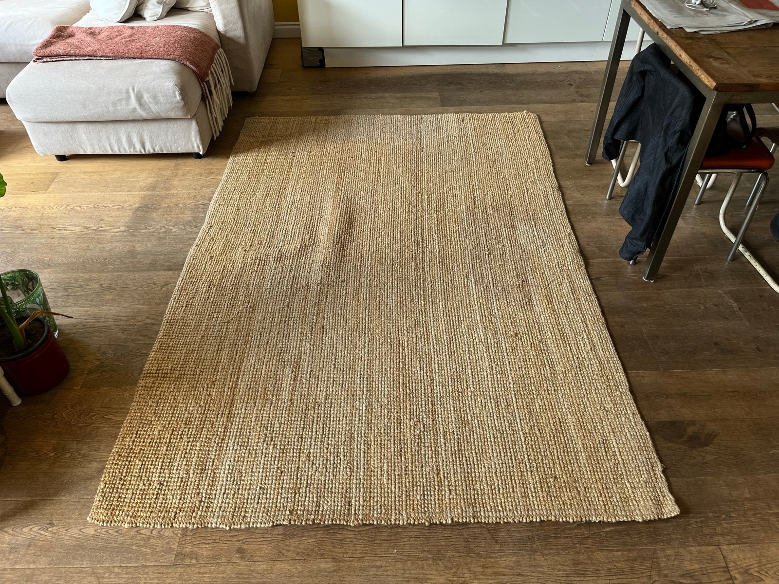 Juten vloerkleed, Ophalen, Gebruikt, Beige, 150 tot 200 cm