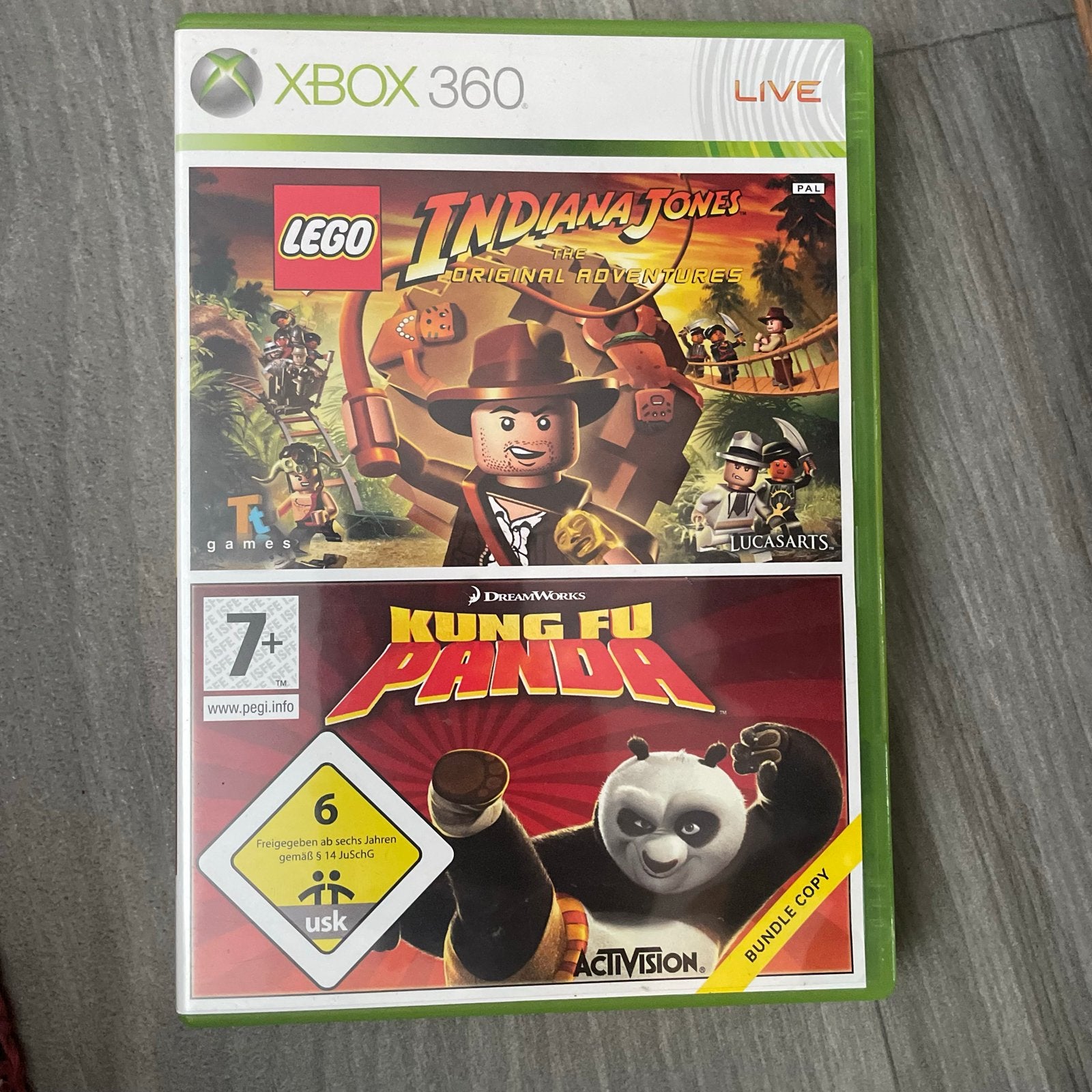 LEGO Indiana Jones & Kung Fu Panda Xbox 360 (Bundle), Avontuur en Actie, Gebruikt, 1 speler, Ophalen of Verzenden