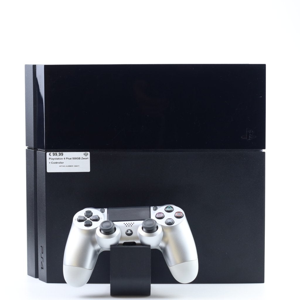 Playstation 4 Phat 500GB Zwart + Controller, Spelcomputers en Games, Spelcomputers | Sony PlayStation 4, Sony, Zo goed als nieuw