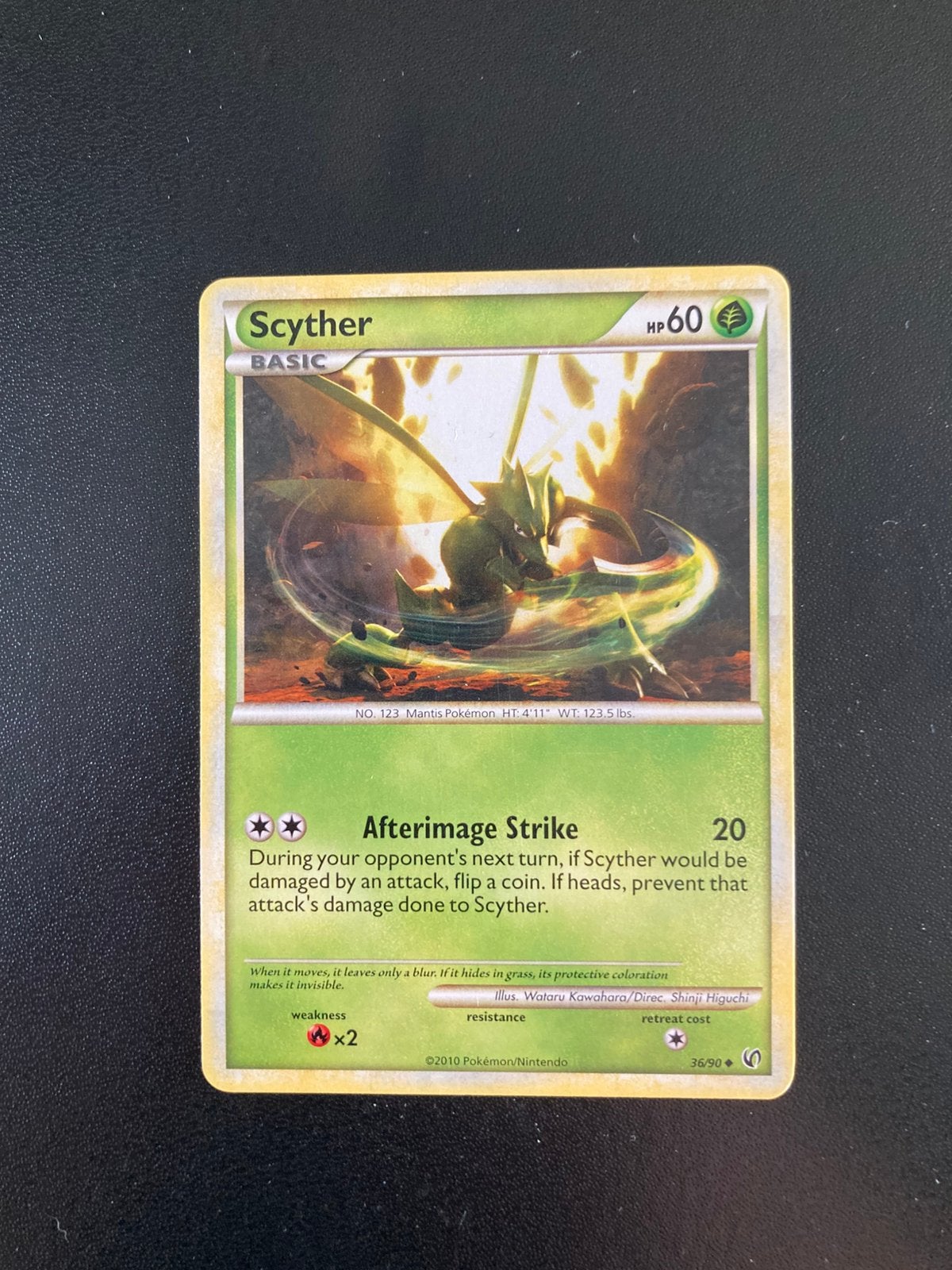 Pokemon kaart Scyther, Ophalen of Verzenden, Zo goed als nieuw