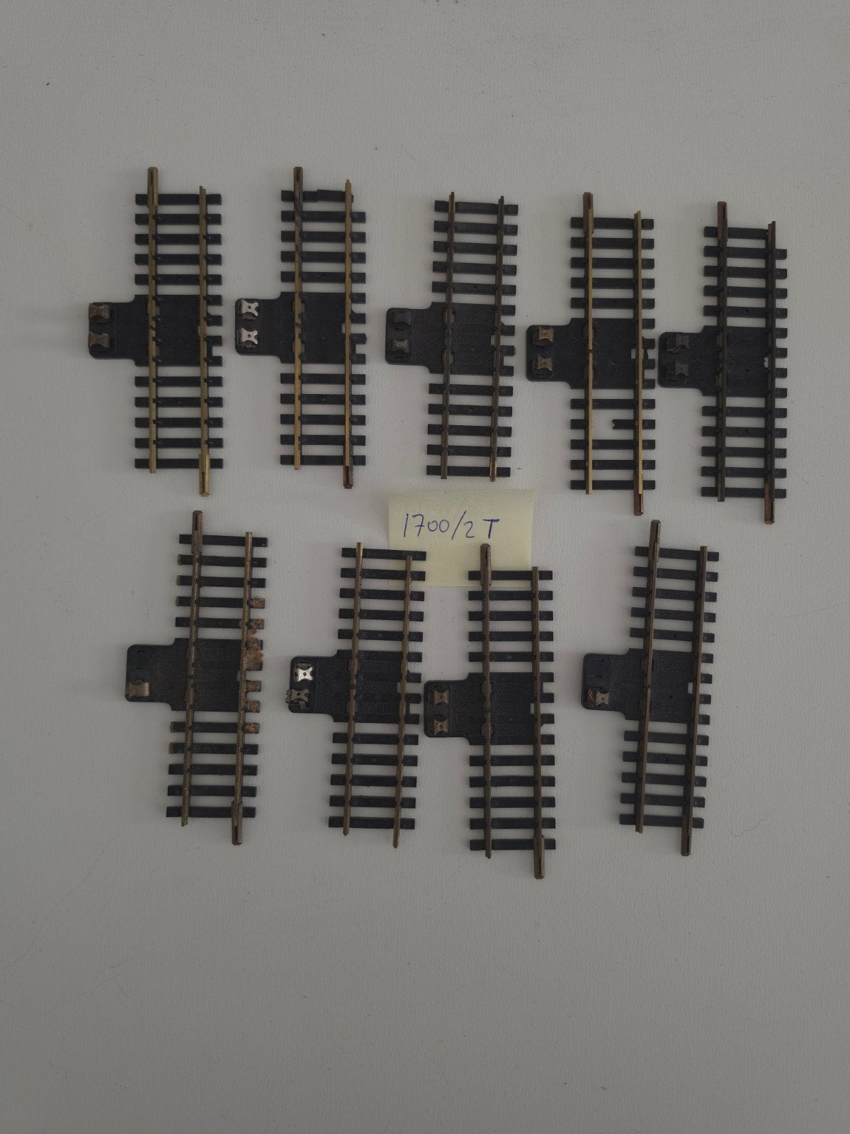 9x Fleischmann H0 1700/2T Scheidingsrail Gelijkstroom, Gebruikt, Gelijkstroom, Fleischmann, Rails