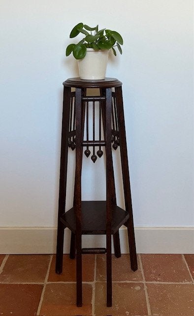 Art deco hoog plantentafeltje met twee plateaus, Frans, Ophalen of Verzenden