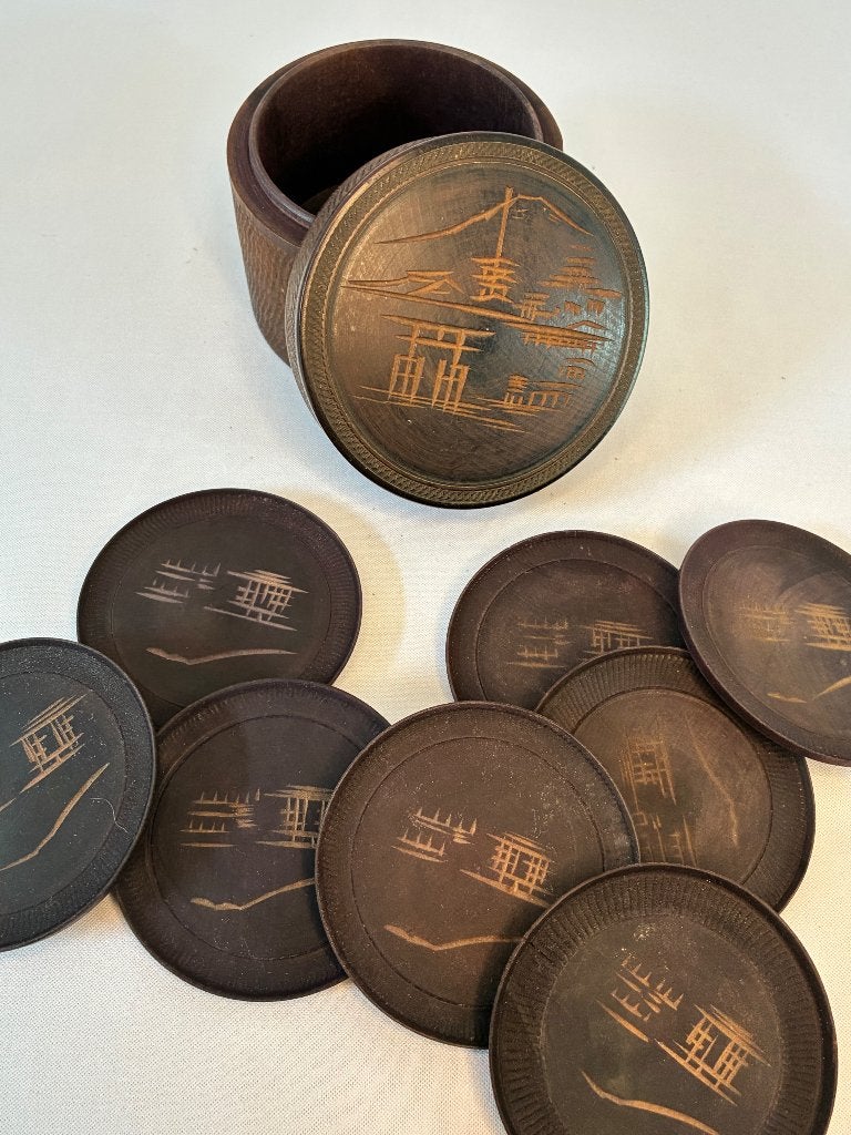 Japanse onderzetter set vintage Swoha, Ophalen of Verzenden