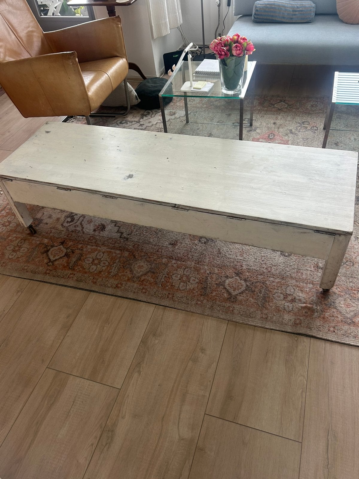 Franse school tafel met 3 vakken, Ophalen
