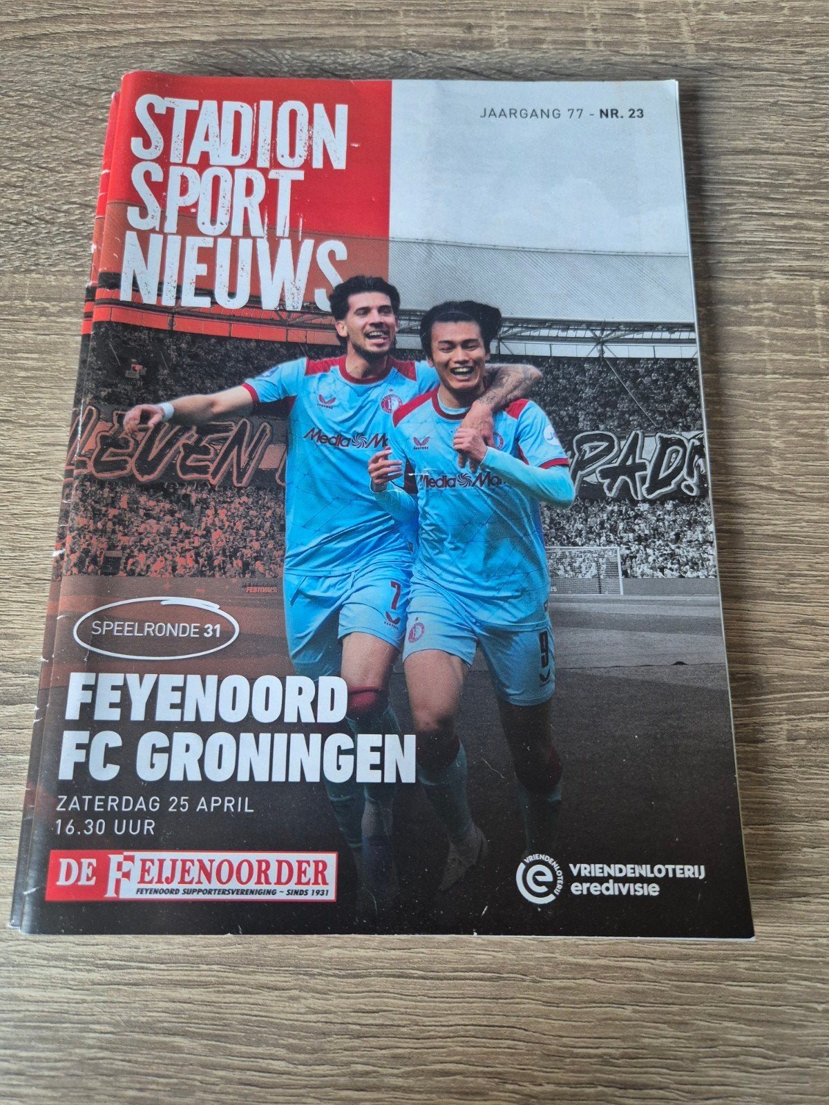 Stadion Sport Nieuws Feyenoord - FC Groningen 25 april, Ophalen of Verzenden, Zo goed als nieuw, Sport en Vrije tijd