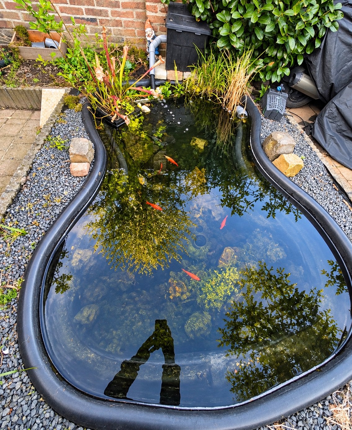 Heissner voorgevormde vijver 1000 liter, kunststof vijverbak, Ophalen, Gebruikt