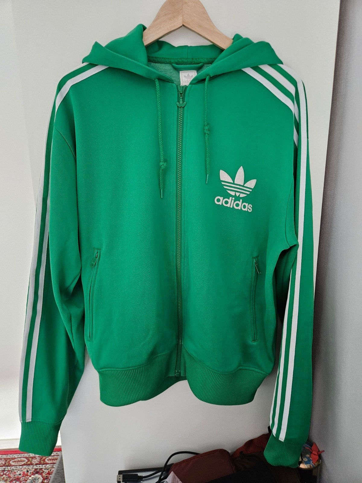 Vintage Adidas Trainingsjack Groen, Kleding | Heren, Maat 52/54 (L), Ophalen of Verzenden, Zo goed als nieuw, Adidas