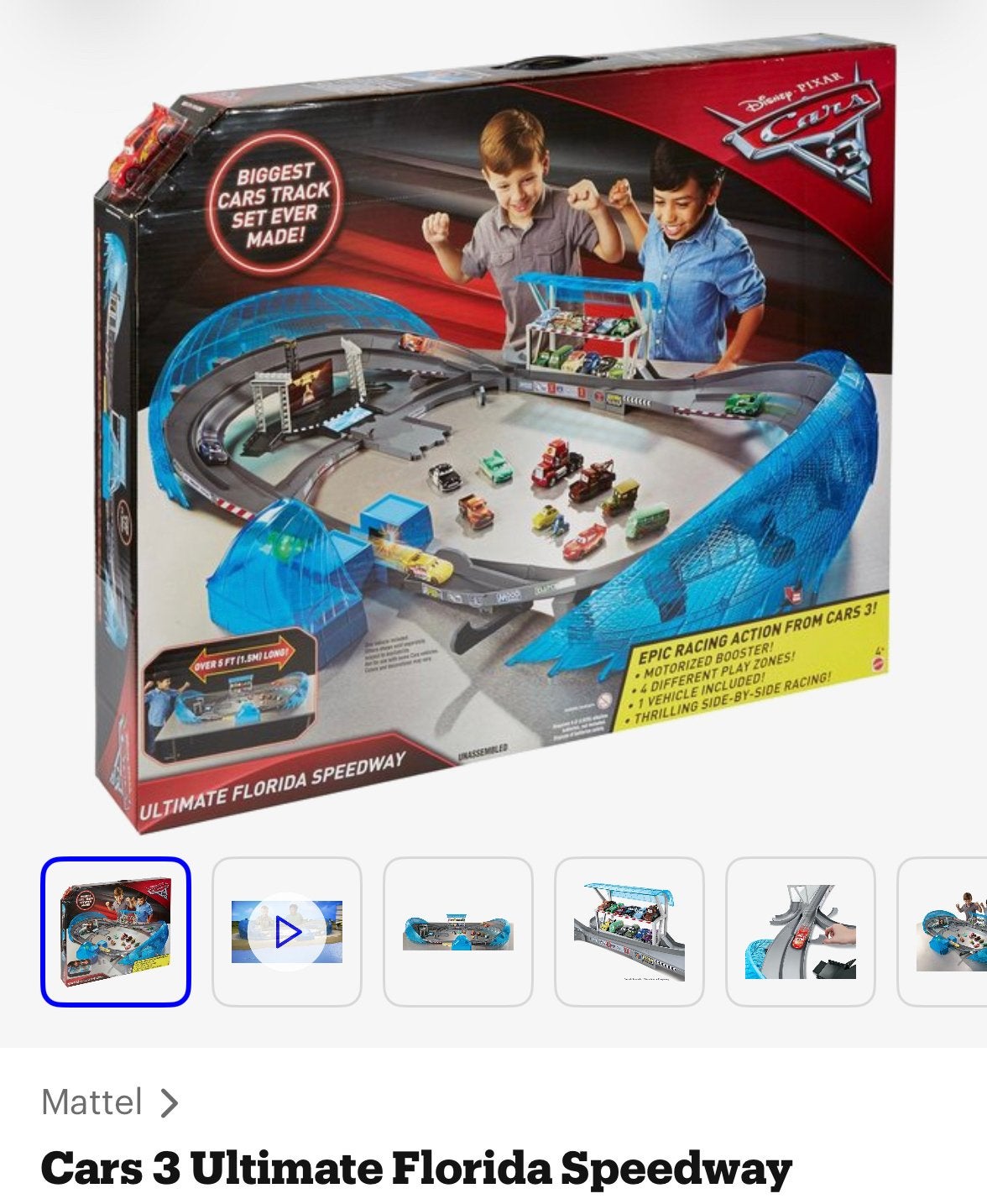 Disney Pixar Cars 3 Ultimate Florida Speedway Racebaan, Kinderen en Baby's, Overige merken, Ophalen of Verzenden, Elektrisch, Racebaan