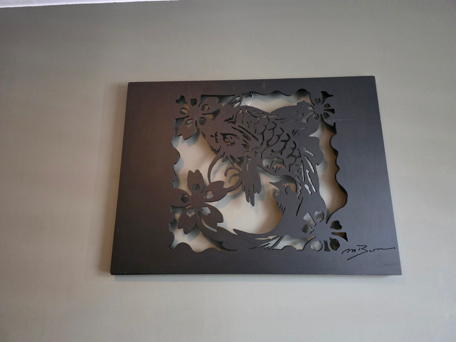 Grote Metalen wandpaneel Koi karper lasergesneden, Ophalen of Verzenden