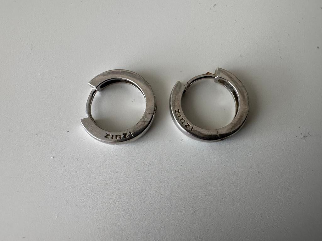 Zinzi creolen 15 mm, Hangers, Ophalen of Verzenden, Zo goed als nieuw, Zilver