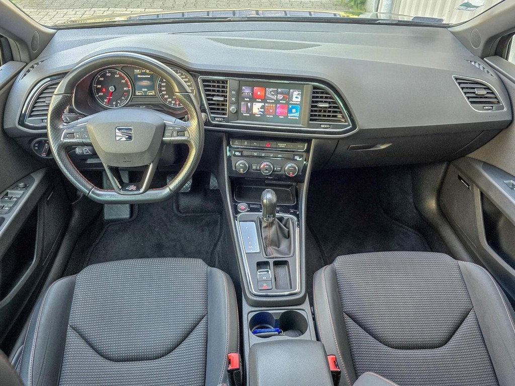 SEAT LEON 1.4 FR AUTOMAAT|CARPLAY|ACC|SFEER|18''LMV, Auto's, Gebruikt, Zwart, 4 cilinders, 150 pk
